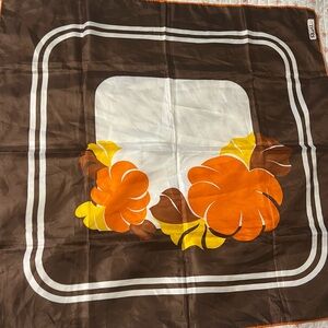 Vintage Floral Brown and Orange Paoli Scarf